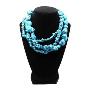 3 Strand Chunky Turquoise Necklace